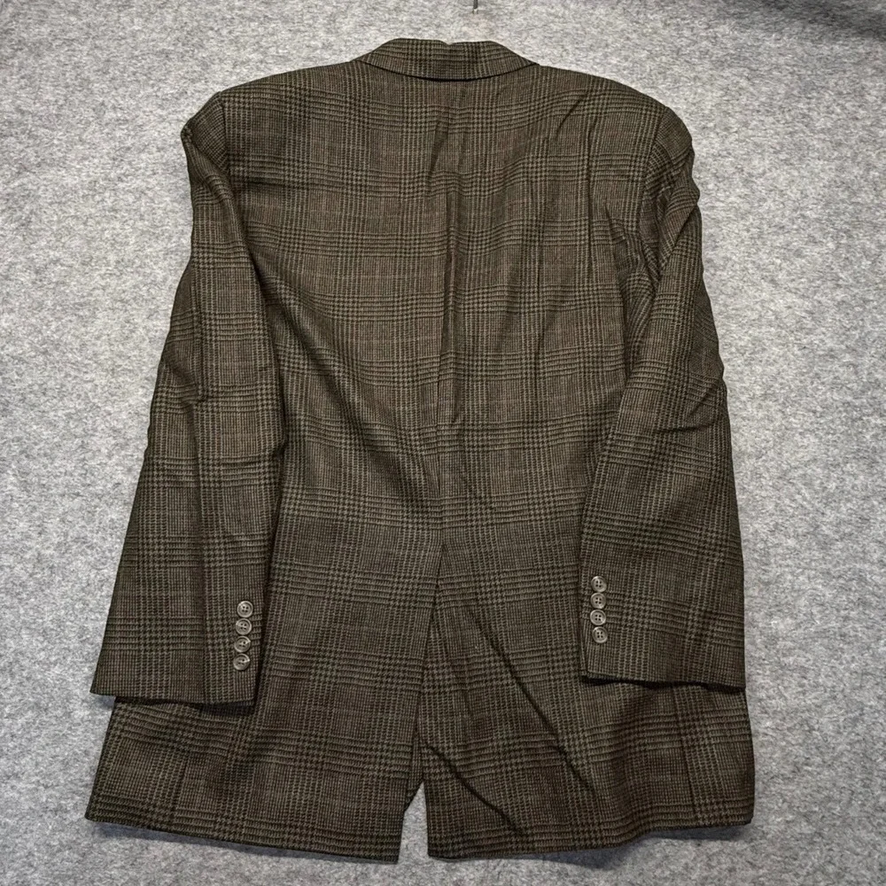 Lauren Ralph Lauren Blazer Mens 40R Glen Plaid 100% Wool Brown Sport Coat Jacket
